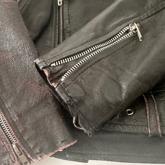 Y2K Wilson Leather Bomber Jacket Harley Patches - Picture 5 of 11